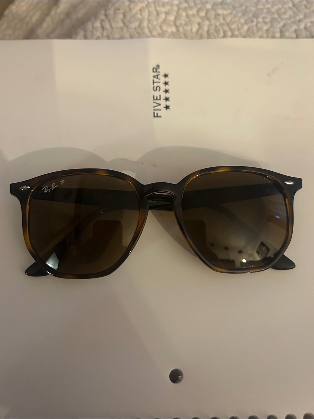 Ray-Ban Tortoise Frame Sunglasses with Brown Polarized Lenses